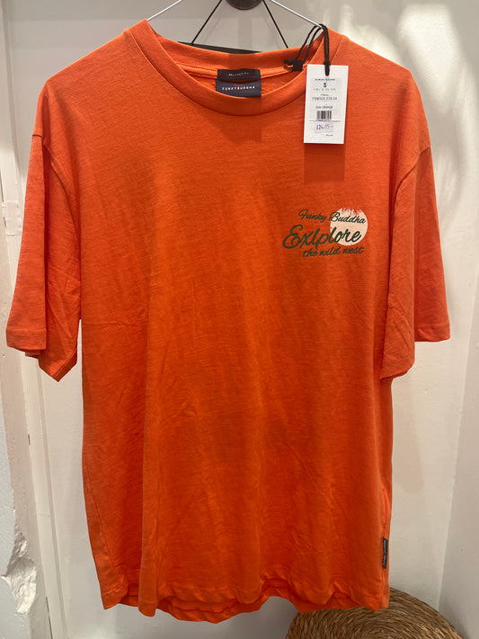 Funky Buddah Relaxed Fit T-Shirt With Print On The Back