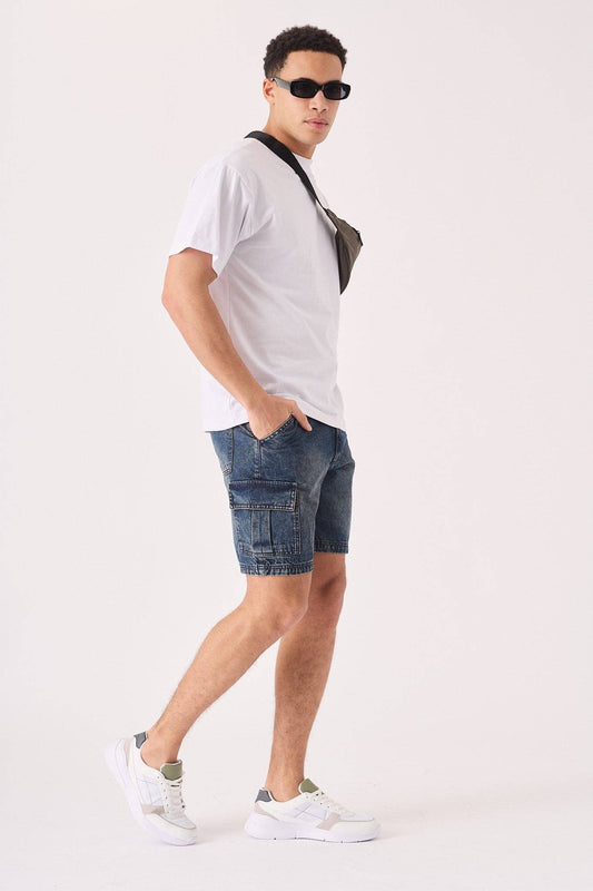 DENIM CARGO SHORTS
