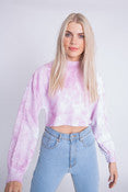 Tie Dye Long Sleeve Cropped Sweatshirt