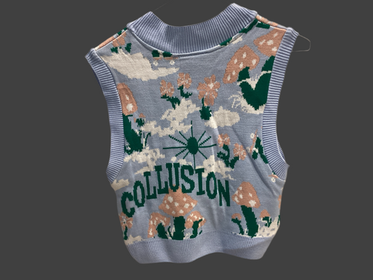 Mushroom Design Knitted Vest