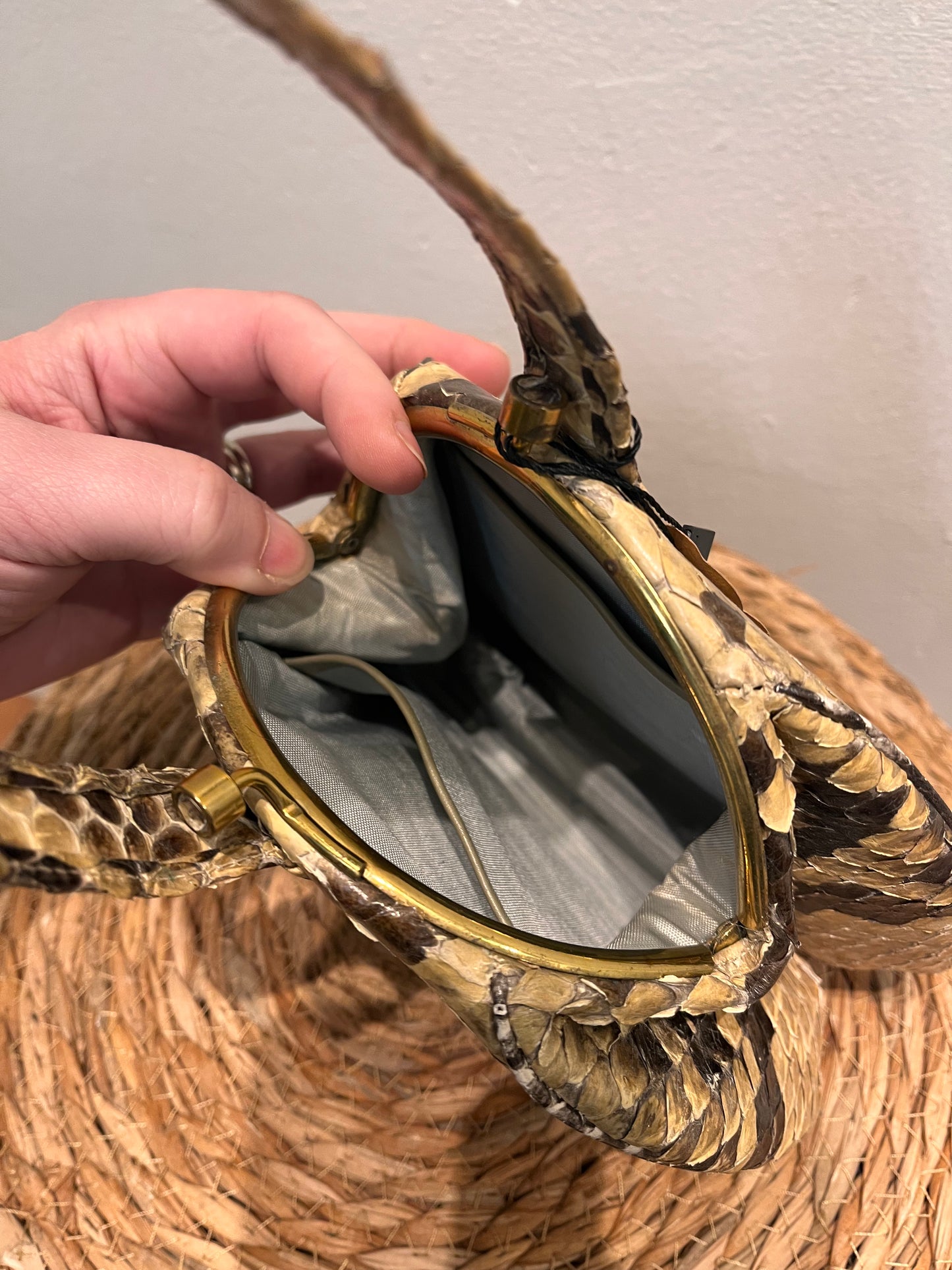 Vintage Real Snake Skin Bag
