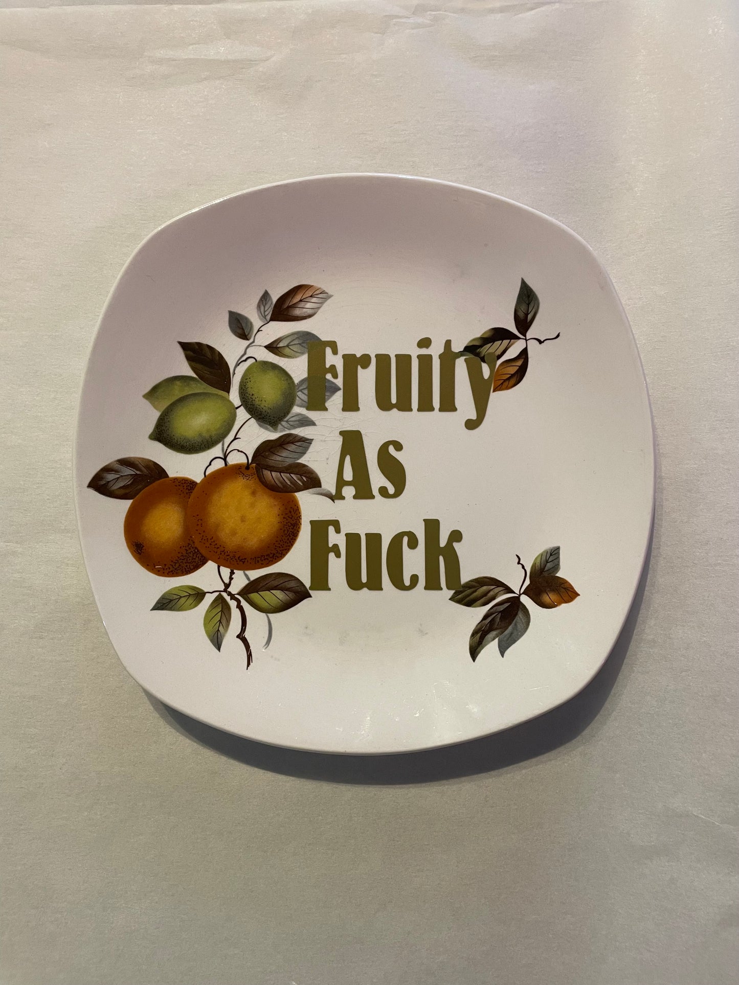 Fruity As Fuck Vintage Plate
