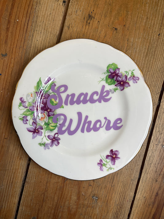Snack Whore Vintage Plate