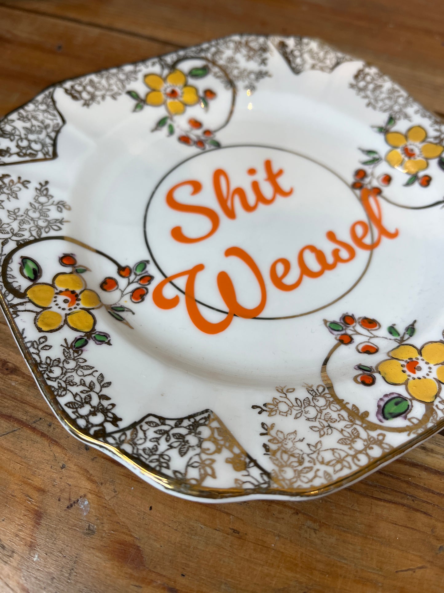 “Shit Weasel” Vintage Plate