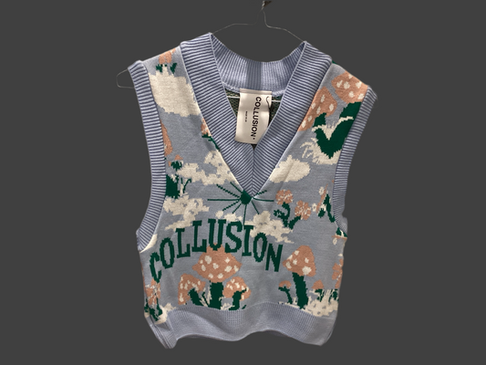 Mushroom Design Knitted Vest