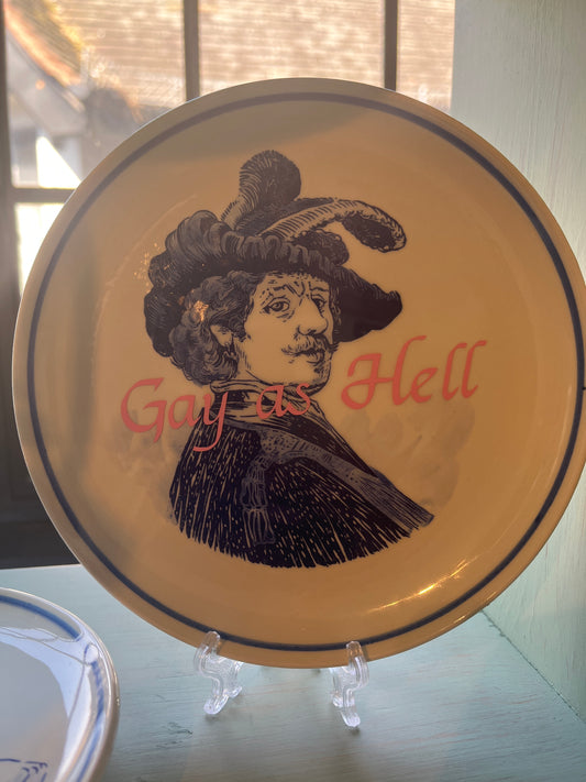 Vintage “Gay as Hell” Plate