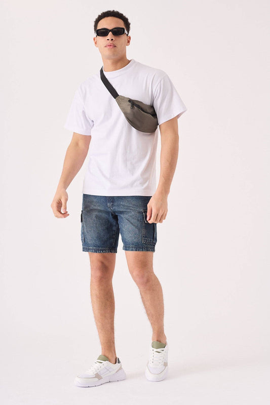 DENIM CARGO SHORTS