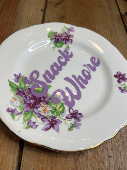 Snack Whore Vintage Plate