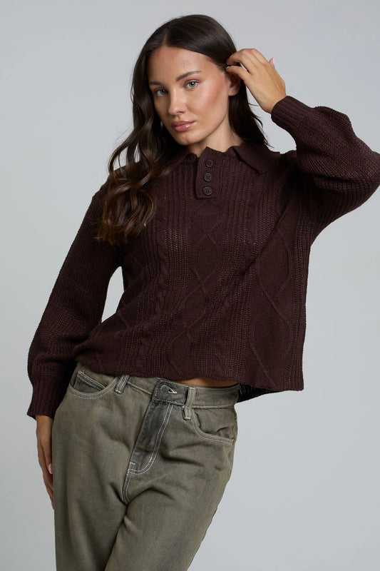 Cable Knit Rugby Top Jumper