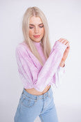 Tie Dye Long Sleeve Cropped Sweatshirt