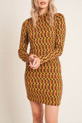 Knitted High Neck Mini Dress