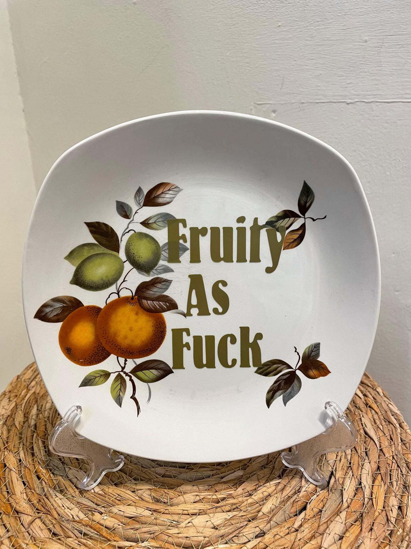 Fruity As Fuck Vintage Plate