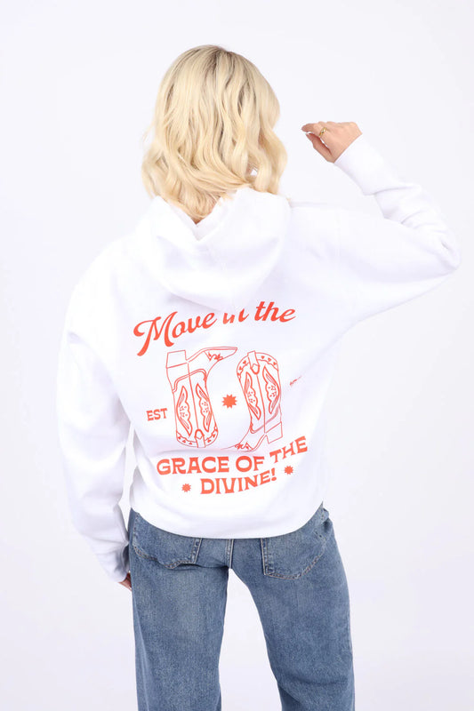 Cowboy Boots White Hoodie