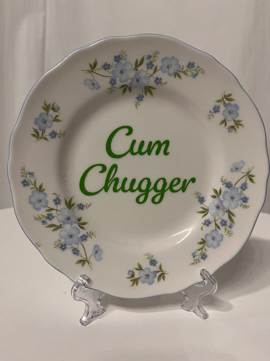 Cum Chugger Vintage Plate