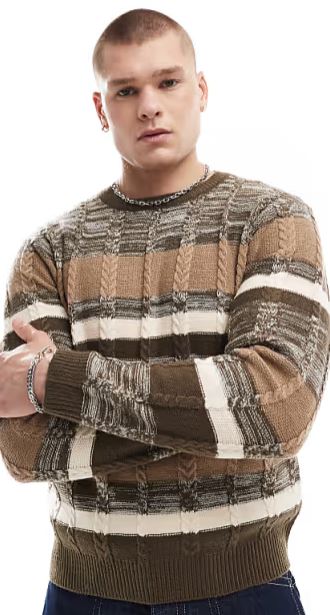Multi Stripe Brown Men's Jumper
