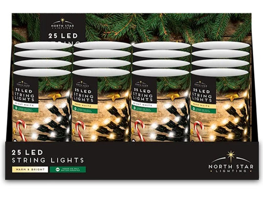 LED String Lights 25 Warm or Bright White