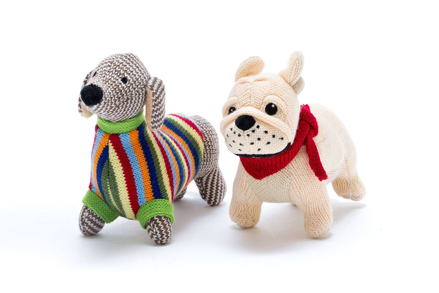 Knitted Sausage Dog Baby Rattle