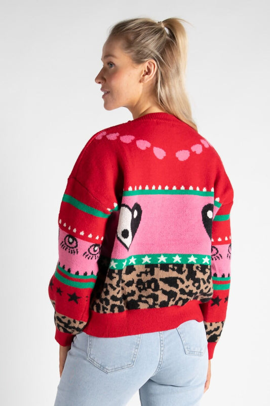 Pink Leopard Print Jumper