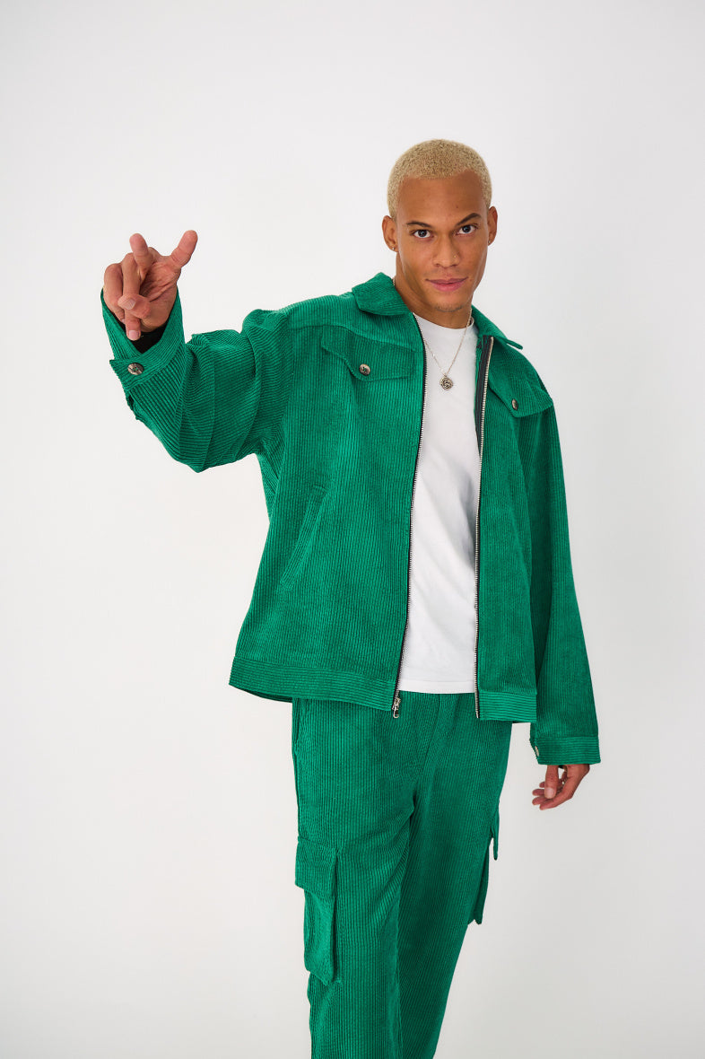 Corduroy Velour Zip Jacket